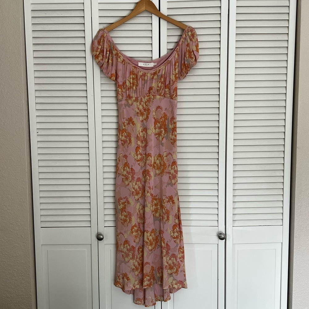 Floral Pink and Orange Maxi Dress
